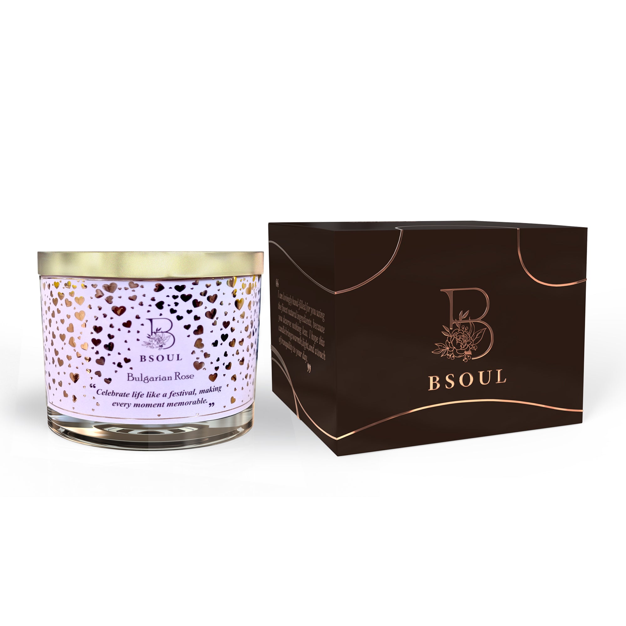 3 Wick Glass with Lid (Bulgarian Rose Garden)